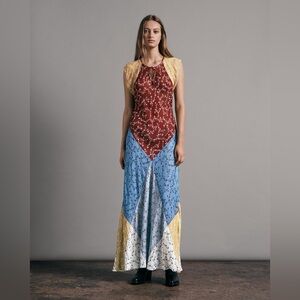 New Rag & Bone Floral Patchwork Maxi Dress Size XS